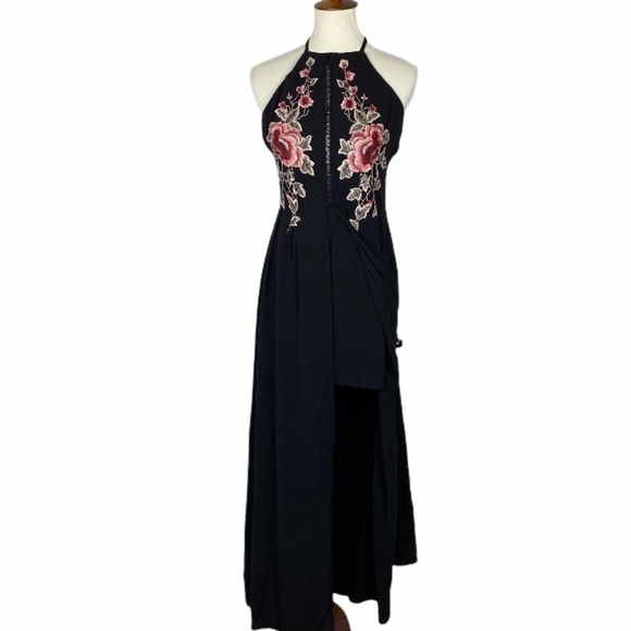 Women Split Dress Embroidery Maxi Juniors XL - Picture 7 of 7